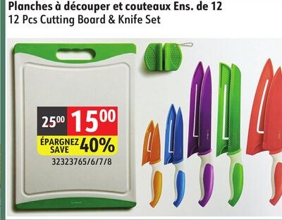 12 Pcs Cutting Board & Knife Set