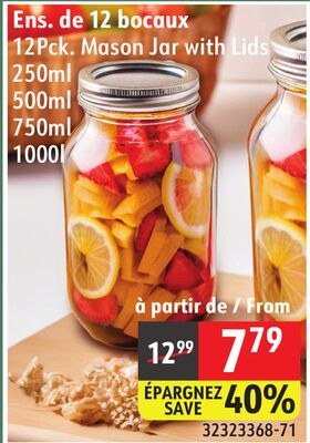 12Pck. Mason Jar with Lids