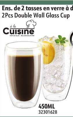 2Pcs Double Wall Glass Cup