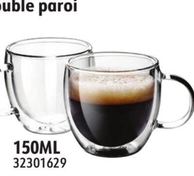 Cuisine 2Pcs Double Wall Glass Cup