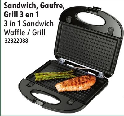 3 in 1 Sandwich Waffle / Grill