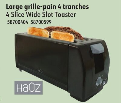 HAUZ 4 Slice Wide Slot Toaster