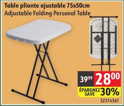 Adjustable Folding Personal Table