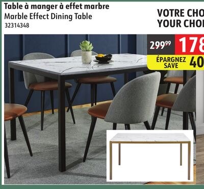 Marble Effect Dining Table