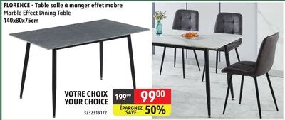 FLORENCE - Marble Effect Dining Table