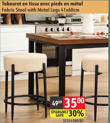 Fabric Stool with Metal Legs