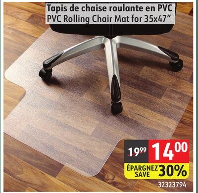 PVC Rolling Chair Mat for 35x47"