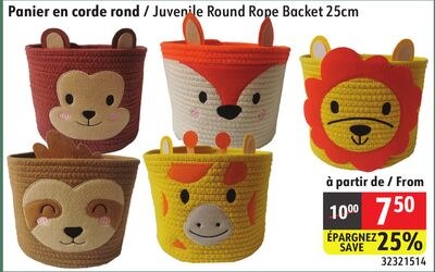 Juvenile Round Rope Backet 25cm