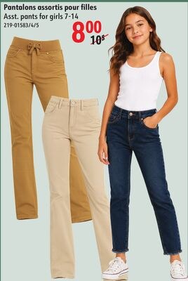 Asst. pants for girls 7-14