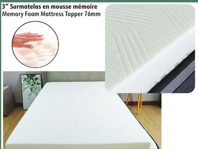 Memory Foam Mattress Topper 76mm