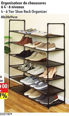 4 - 6 Tier Shoe Rack Organizer