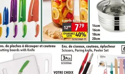 Ens. de planches à découper et couteau - Cutting boards with Knife