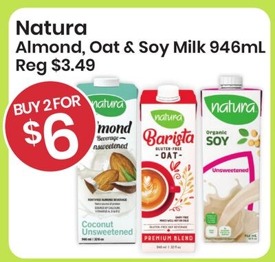 Natura Almond, Oat & Soy Milk 946mL