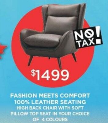 FASHION MEETS COMFORT 100% LEATHER SEATING HIGH…