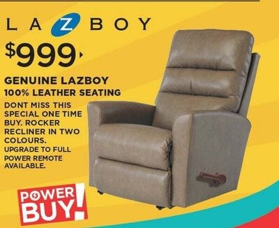 GENUINE LAZBOY 100% LEATHER SEATING