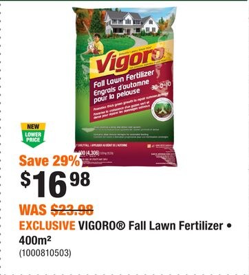 EXCLUSIVE VIGORO® Fall Lawn Fertilizer • 400m²