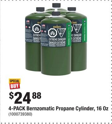 4-PACK Bernzomatic Propane Cylinder, 16 Oz
