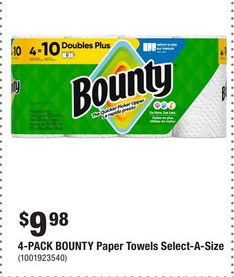 4-PACK BOUNTY Paper Towels Select-A-Size
