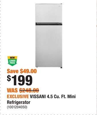 EXCLUSIVE VISSANI 4.5 Cu. Ft. Mini Refrigerator