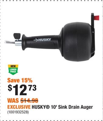 EXCLUSIVE HUSKY® 10' Sink Drain Auger