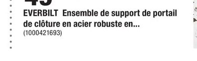 EVERBUILT Ensemble de support de portail de clô…