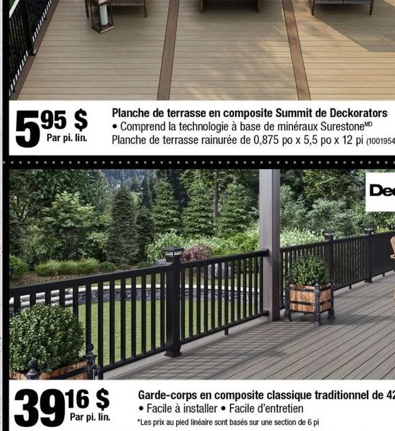 Planche de terrasse en composite Summit de Decora…