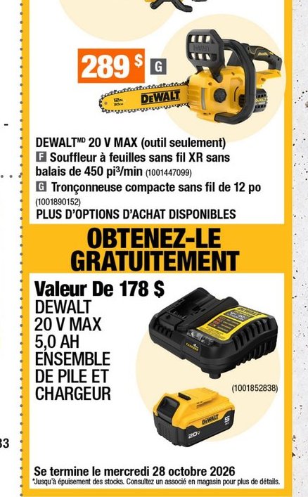 DEWALT Souffleur compact brushless 20V MAX sans…