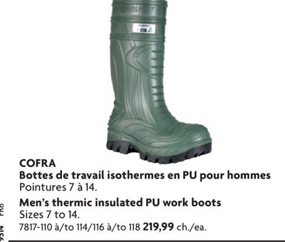 Bottes de travail isothermes en PU pour hommes