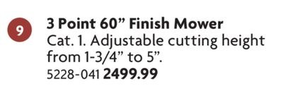 3 Point 60" Finish Mower