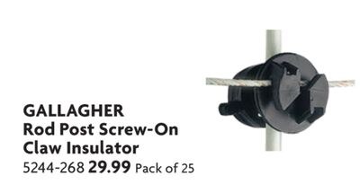 Rod Post Screw-On Claw Insulator