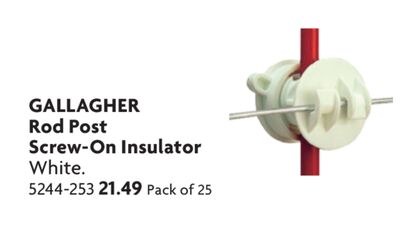Rod Post Screw-On Insulator