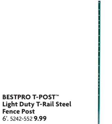 Light Duty T-Rail Steel Fence Post
