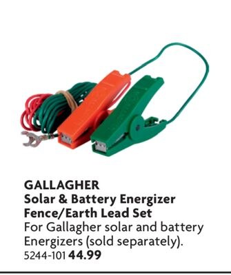 Solar & Battery Energizer Fence/Earth Lead Set