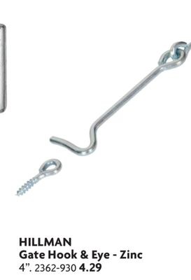 Gate Hook & Eye-Zinc