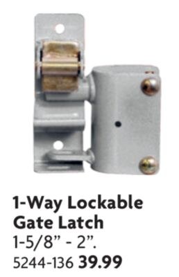 1-Way Lockable Gate Latch