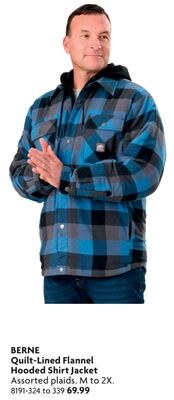 Quilt-Lined Flannel Hooded Shirt Jacket