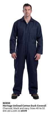 Heritage Unlined Cotton Duck Coverall