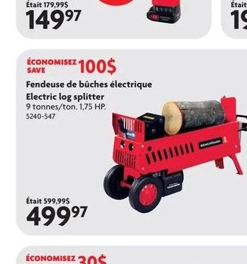Fendeuse de bûches électrique Benchmark