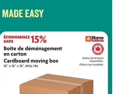 Boîte de déménagement en carton Home Hardware