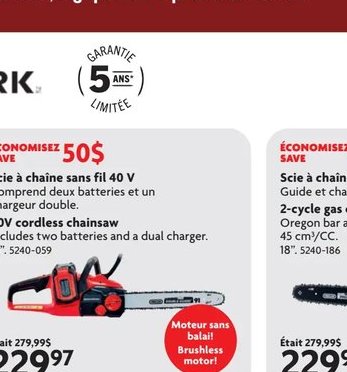 Scie à chaîne sans fil 40 V Benchmark
