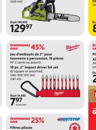 Scie à chaîne Radley Guide et chaîne de 14 pouc…
