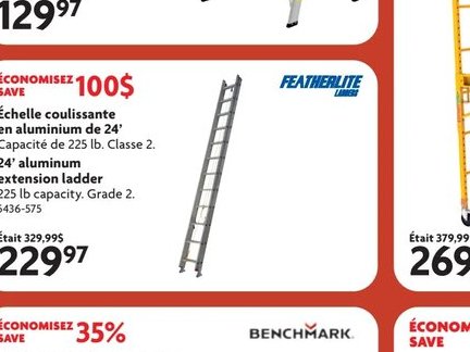 Échelle coulissante en aluminium de 24'