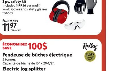 Redley Fendeuse de bûches électrique Electric l…