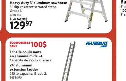 Échelle coulissante en aluminium Featherlite 24…