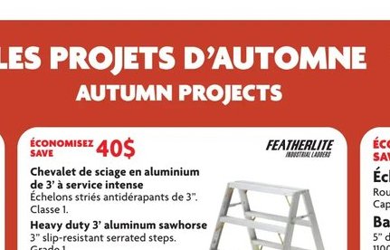Chevalet de sciage en aluminium Featherlite Hea…