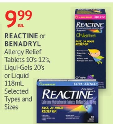 REACTINE or BENADRYL