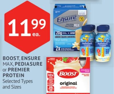 BOOST, ENSURE MAX, PEDIASURE or PREMIER PROTEIN