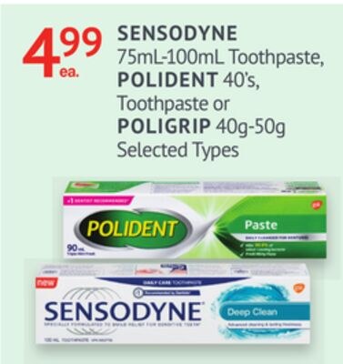 SENSODYNE OR POLIDENT OR POLIGRIP