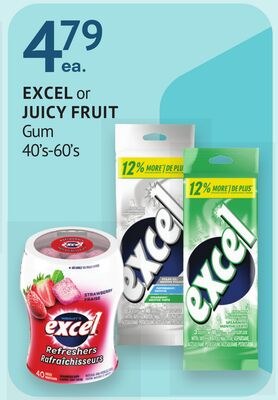 EXCEL OR JUICY FRUIT Gum