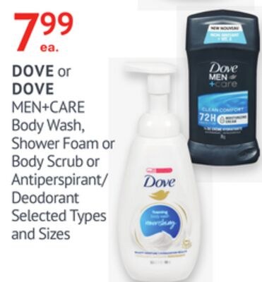 DOVE or DOVE MEN+CARE Body Wash, Shower Foam or…